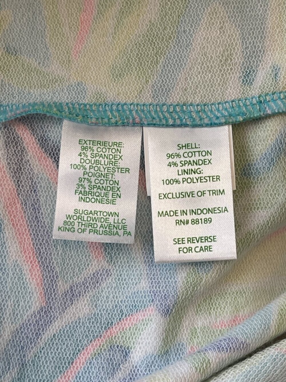 New Lilly Pulitzer Jacket Dee Dee Serenity Green Blue Leaf Small - Picture 6 of 7